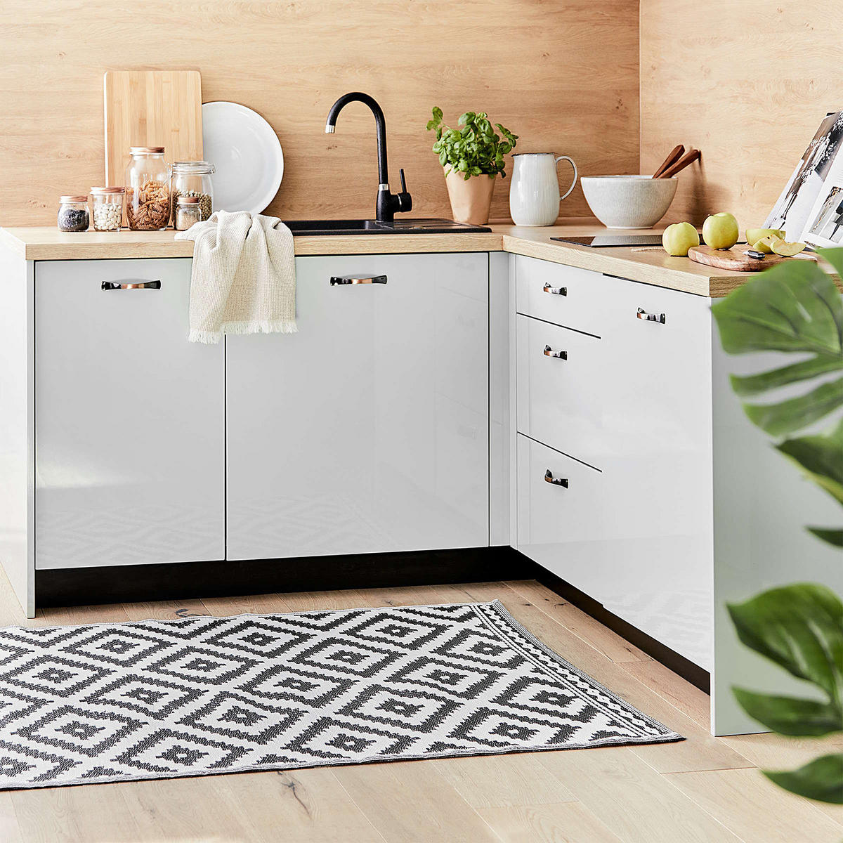 IN-/OUTDOORTEPPICH Colour Clash - Schwarz, Kunststoff (118/180cm) - Butlers