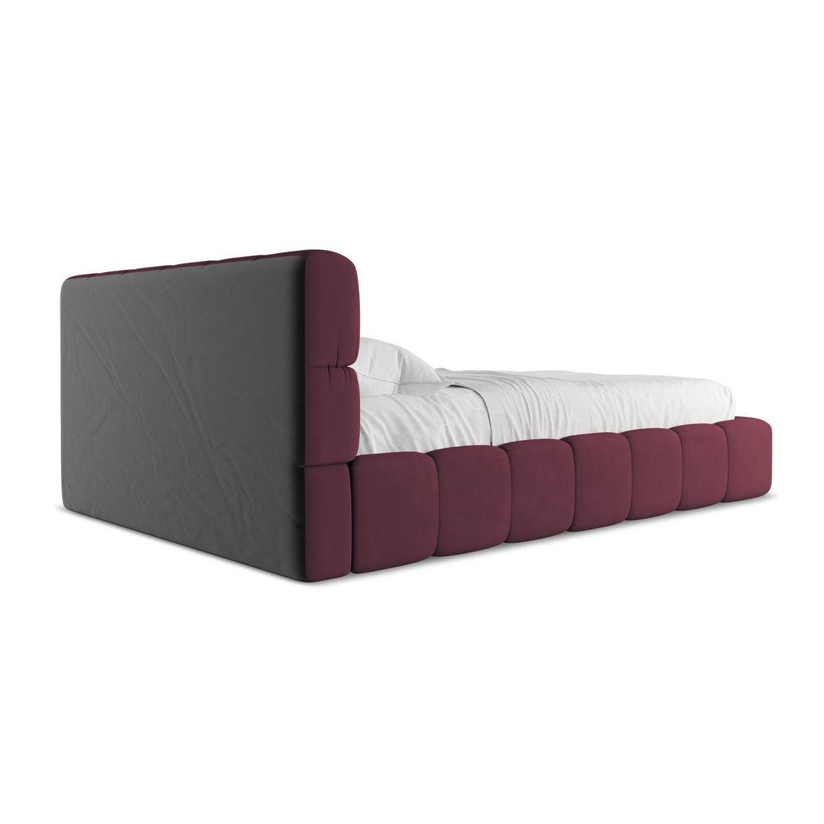 POLSTERBETT mit Bettkasten und Lattenrost 160x228 Rot - Rot/Weinrot, Kunststoff/Textil (140/200cm) - LaMiaSofa