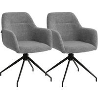 ESSZIMMERSTUHL 2 Stoff Grau - Schwarz/Grau, Textil/Metall (58/85/60cm) - CLP