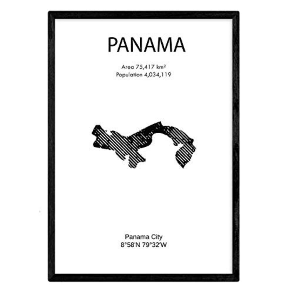 POSTER Länder & Kontinente Panama A4 Rahmenlos - Klar, Papier (29.7/5/21cm) - Nacnic