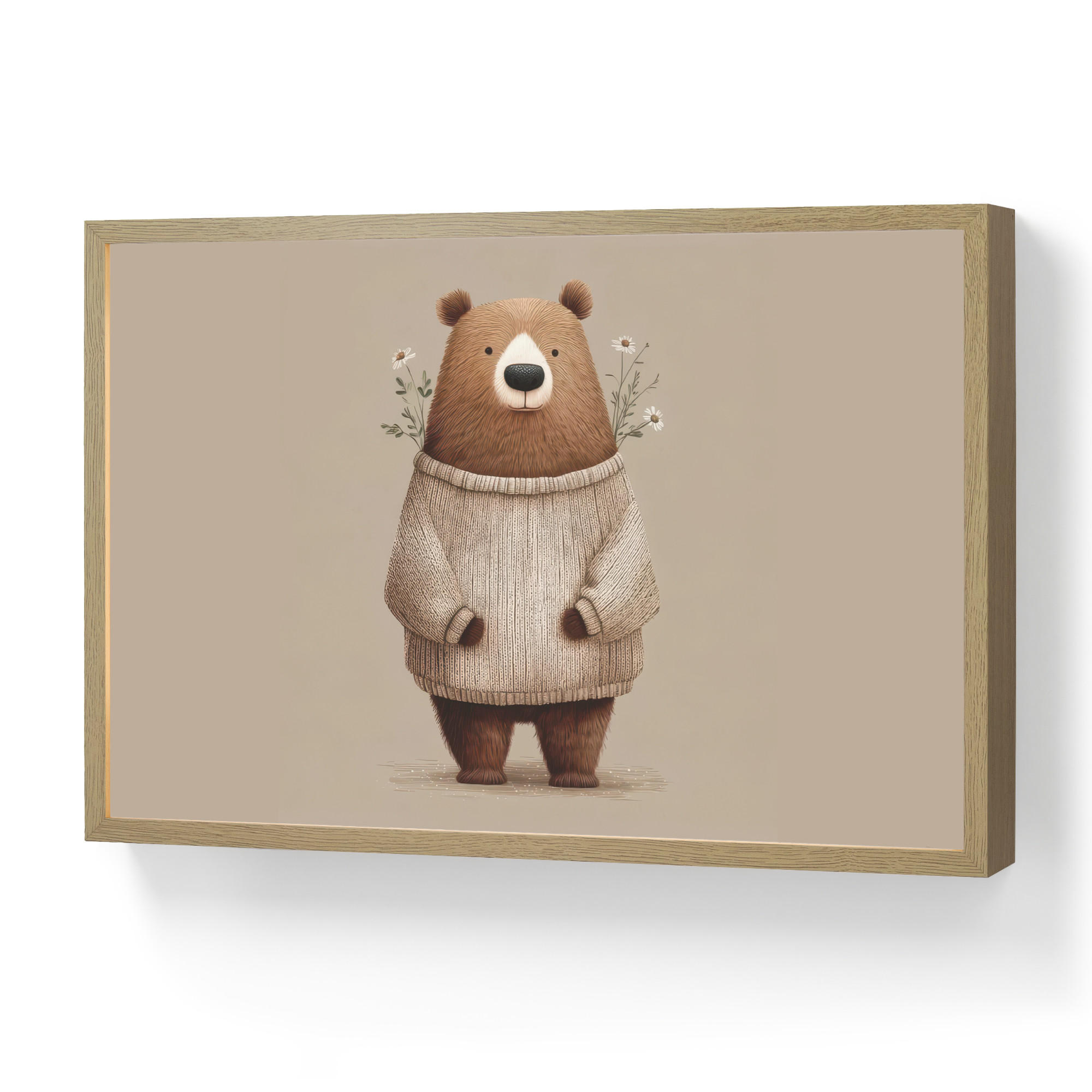 OnlyWow DOBÍJECÍ NOČNÍ LAMPIČKA Medvěd - Bílé květy - Cosy 60x40 cm