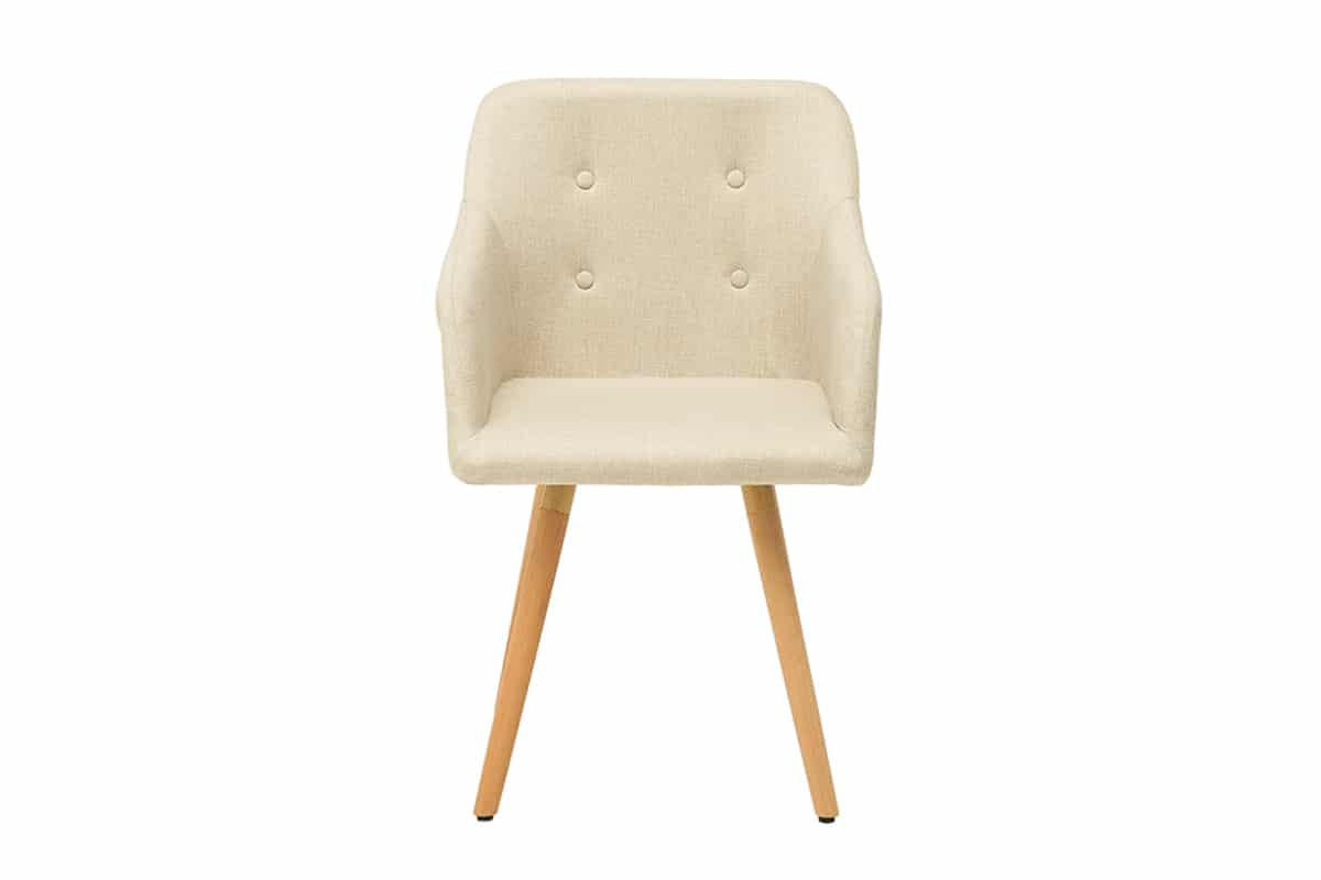 STUHL SCANDINAVIA MEISTERSTÜCK Strukturstoff Beige 85 cm - Beige/Braun, Holz/Textil (55/85/55cm) - riess-ambiente