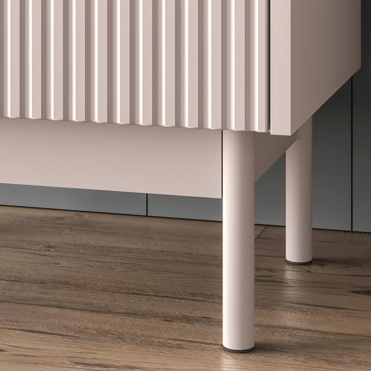 NACHTTISCH NALIA, Creme/Eiche - Eichefarben/Creme, Holzwerkstoff/Metall (50/55/35cm) - KONSIMO®