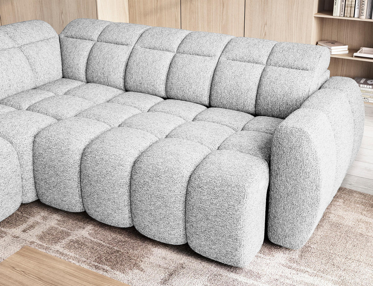 ECKSOFA Eagle L - Weiß (Coralline 01) - Weiß, Holzwerkstoff (258/208cm) - Möblo