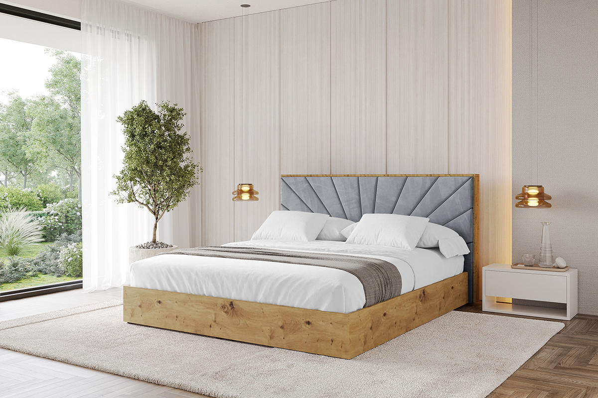 POLSTERBETT mit Bettkasten und Lattenrost, Bett mit Matratze H3/H4 - ENZO6 180x200 Grau - Grau, Holzwerkstoff/Textil (180/200cm) - ALTDECOR