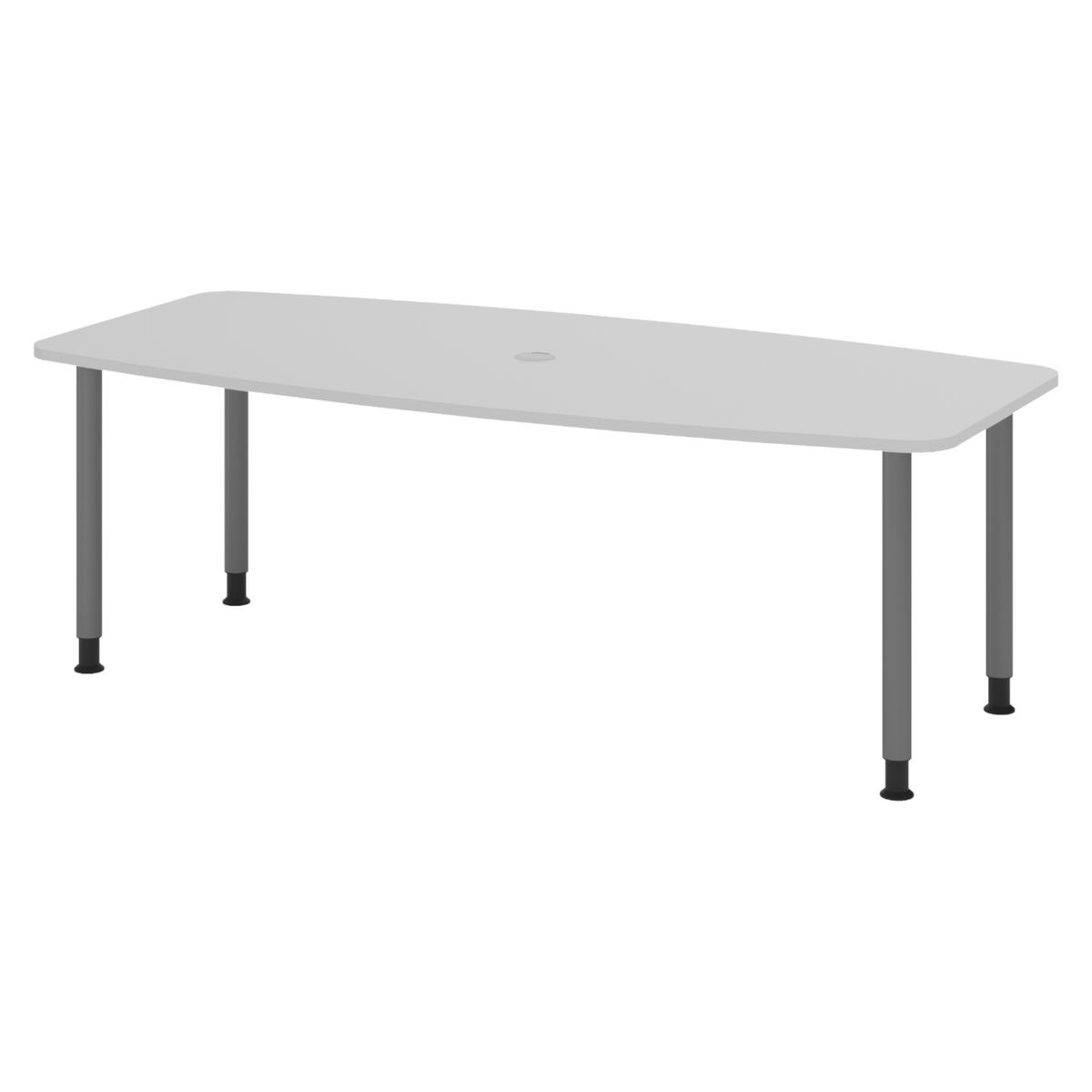 KONFERENZTISCH klein KT22 103/220/74 cm in Grau/Füße in Graphitfarben - Graphitfarben/Grau, Holzwerkstoff (103/220/74cm) - bümö