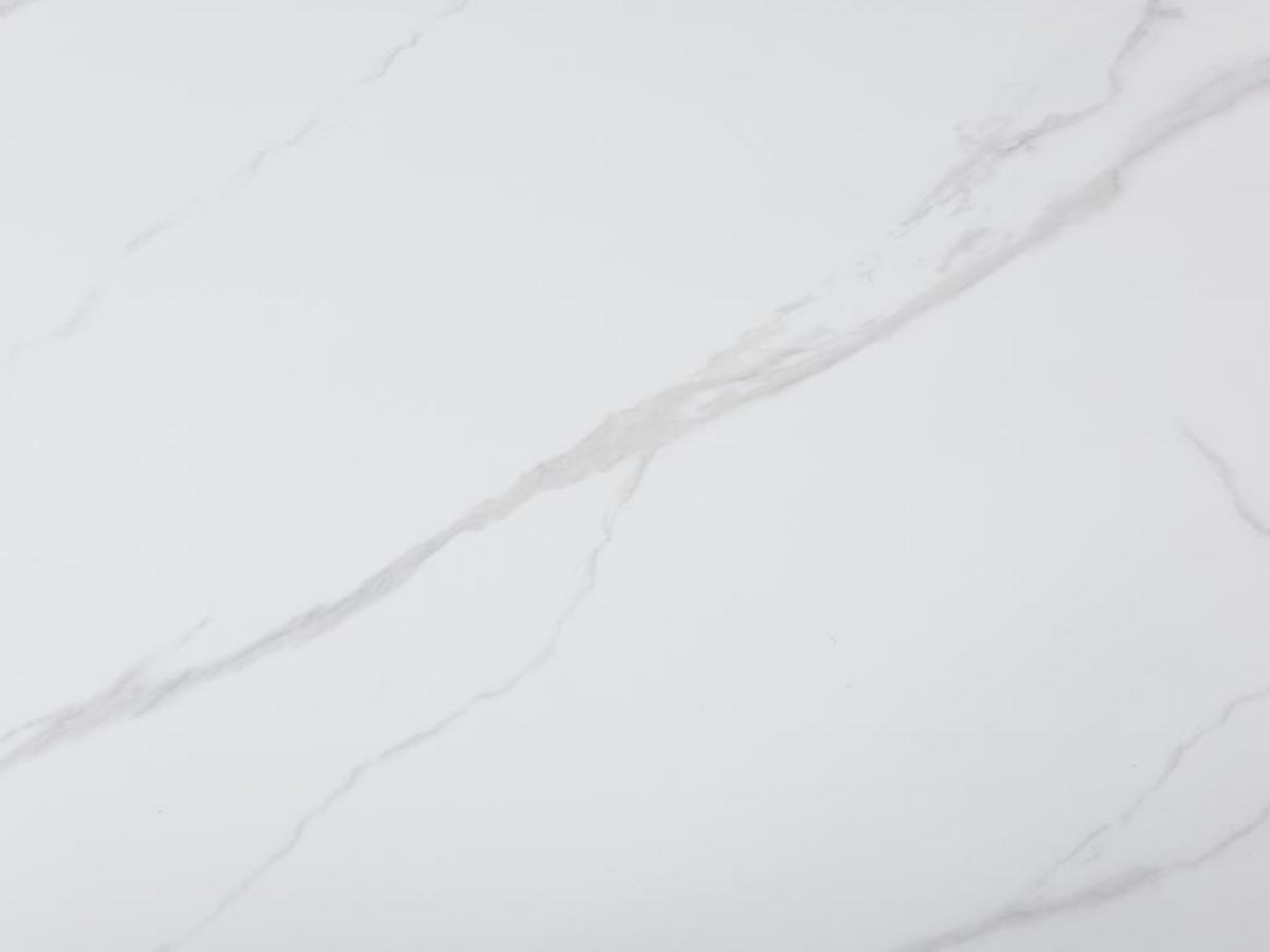 ESSTISCH - 6 Personen - Keramik & MDF - Marmor-Optik Weiß & Schwarz - LAOMINIA - Schwarz, Keramik (180/90/76cm) - Vente-Unique