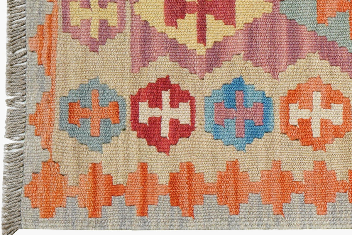 HANDWEBTEPPICH Kelim Gashgai Rot 249/60 cm Schurwolle - Rot, Textil (60/249cm) - Looma