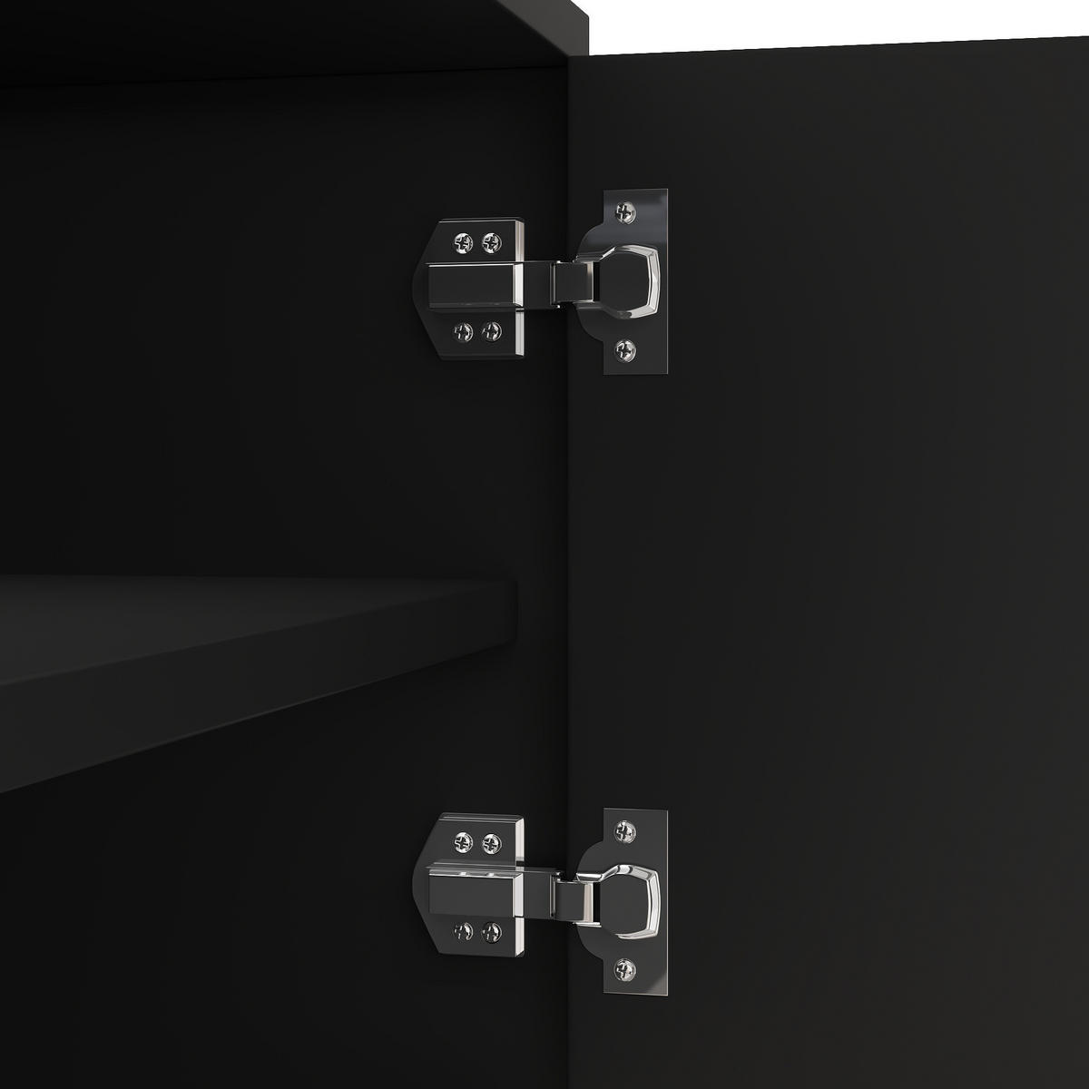 LOWBOARD in Schwarz und Gold TV-Schrank mit strukturierten Türen für Wohnzimmer, B170/T38/H44 cm - Goldfarben/Schwarz, Holzwerkstoff/Metall (170/44/38cm) - STILVORA