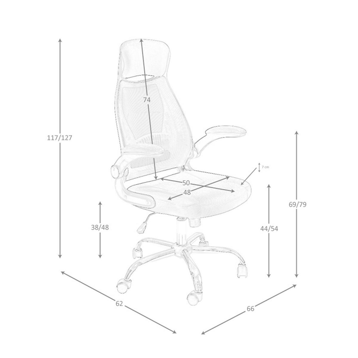 CHEFSESSEL Bürodrehstuhl aus schwarzem Stoff 66/62/117 cm - Edelstahlfarben/Schwarz, Textil (66/117/62cm) - ANGEL CERDA