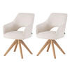ESSZIMMERSTUHL THOMAS-LISA 2er-Set 360°drehbar - Weiß, Holz/Textil (57/86/63cm) - DUBI Möbel