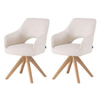 ESSZIMMERSTUHL THOMAS-LISA 2er-Set 360°drehbar - Weiß, Holz/Textil (57/86/63cm) - DUBI Möbel
