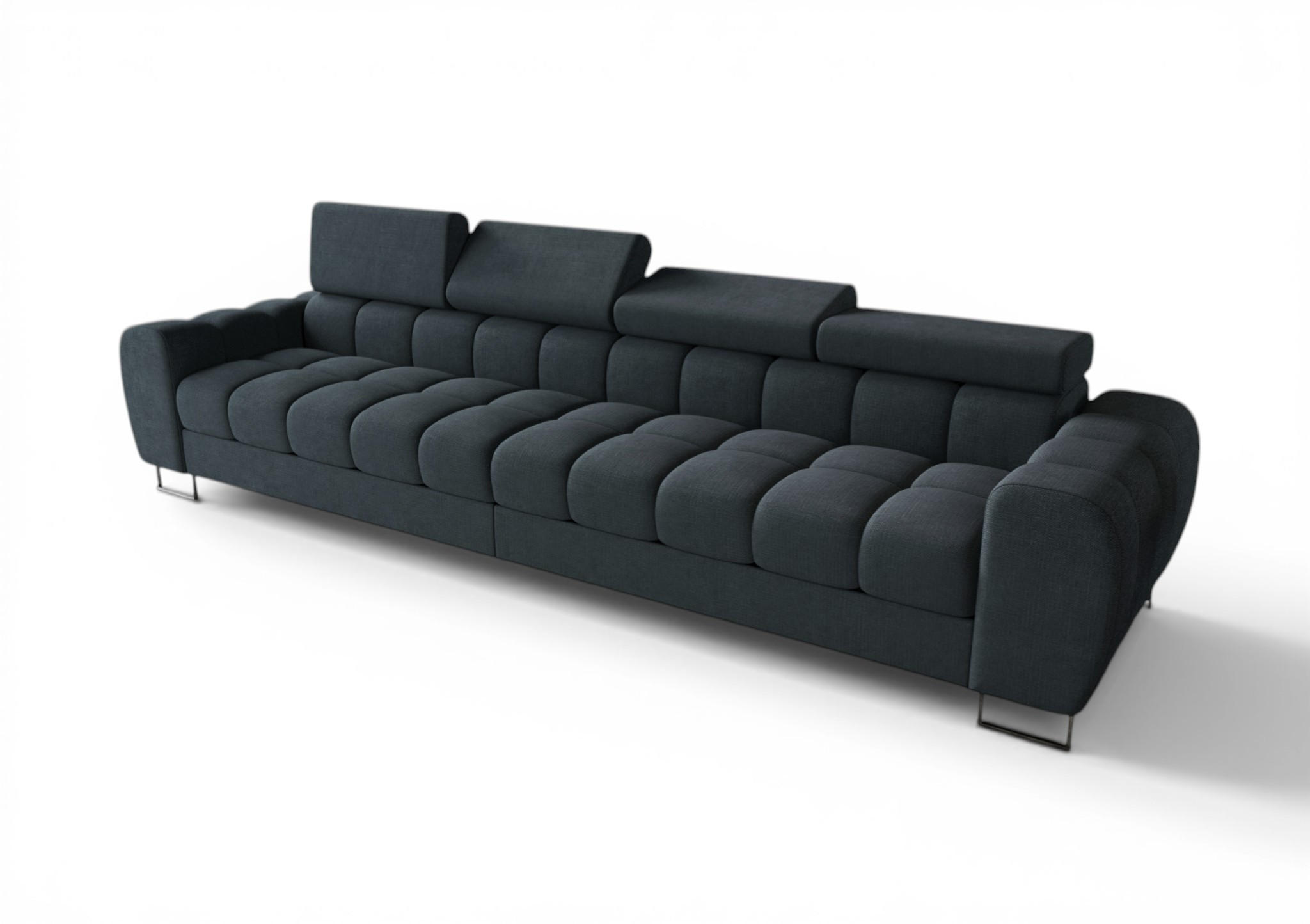SOFA 4-sitzer Bastien In Stoff Moly - Anthrazit, Holzwerkstoff/Textil (335/95/97cm) - Fun Möbel
