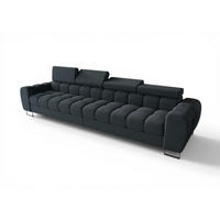 SOFA 4-sitzer Bastien In Stoff Moly - Anthrazit, Holzwerkstoff/Textil (335/95/97cm) - Fun Möbel