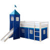 HOCHBETT mit Rutsche Turm 90/200 cm Blau - Blau/Weiß, Holz - Homestyle4u