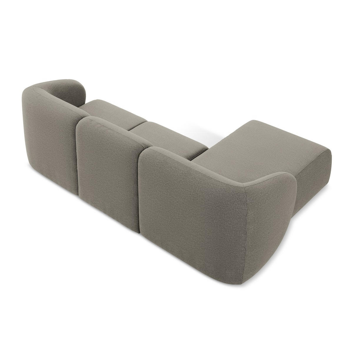 ECKSOFA Links Bouclé Stoff Grau - Schwarz/Grau, Holzwerkstoff/Kunststoff (248/166cm) - LaMiaSofa