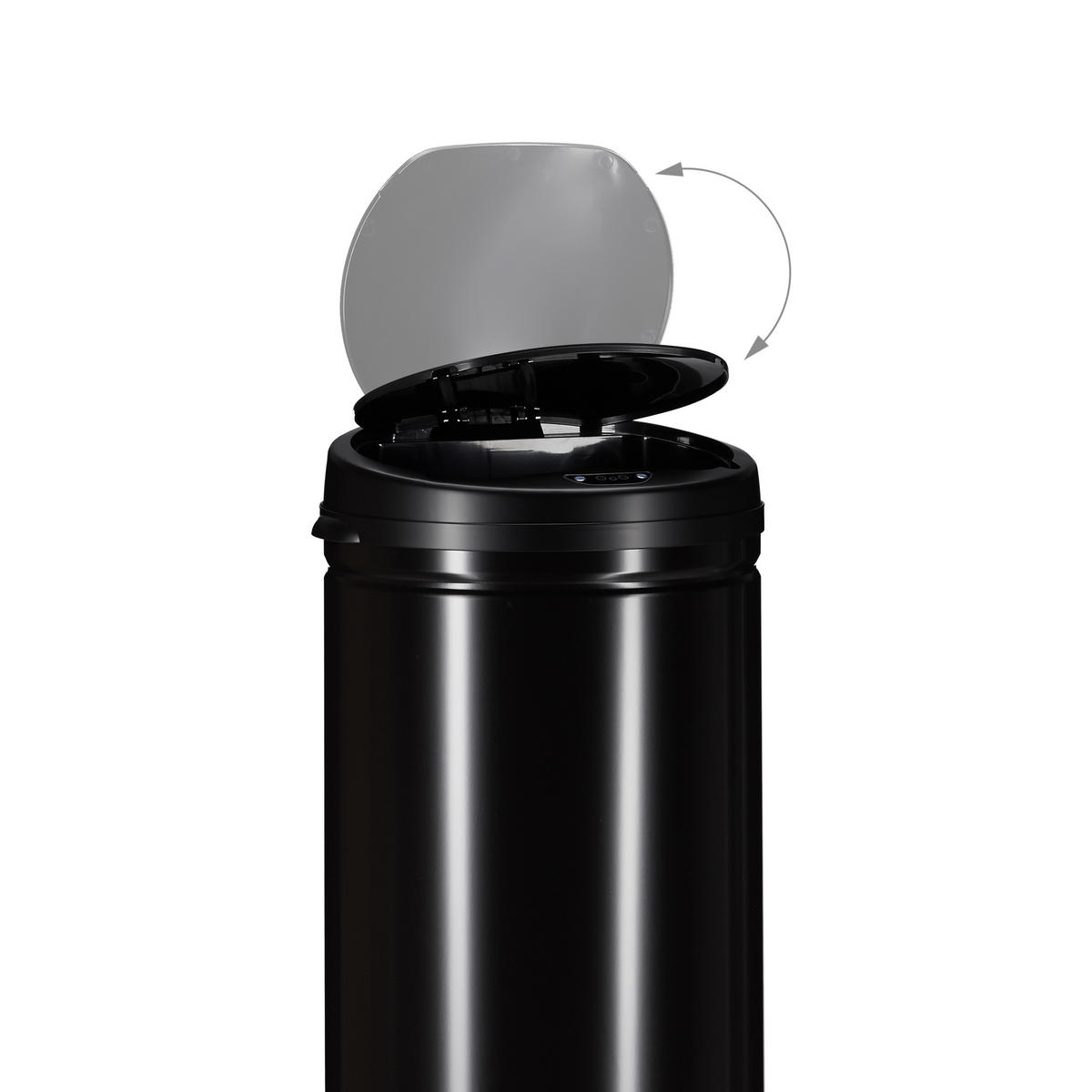 MÜLLEIMER 50l - Schwarz, Kunststoff/Metall (30/80/30cm) - Relaxdays