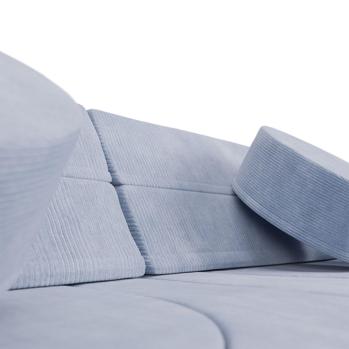 KINDERSOFA Kayo cord hellblau - Blau, Textil (150/50/75cm) - Juskys