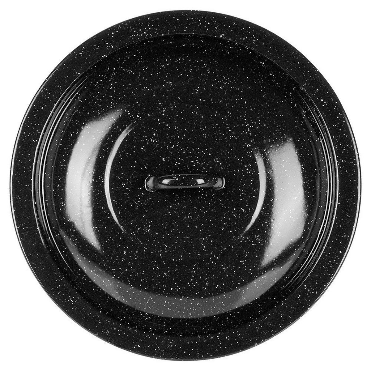 KESSELDECKEL emailliert 34 cm Schwarz - Schwarz, Metall (34/34/4cm) - Orion 