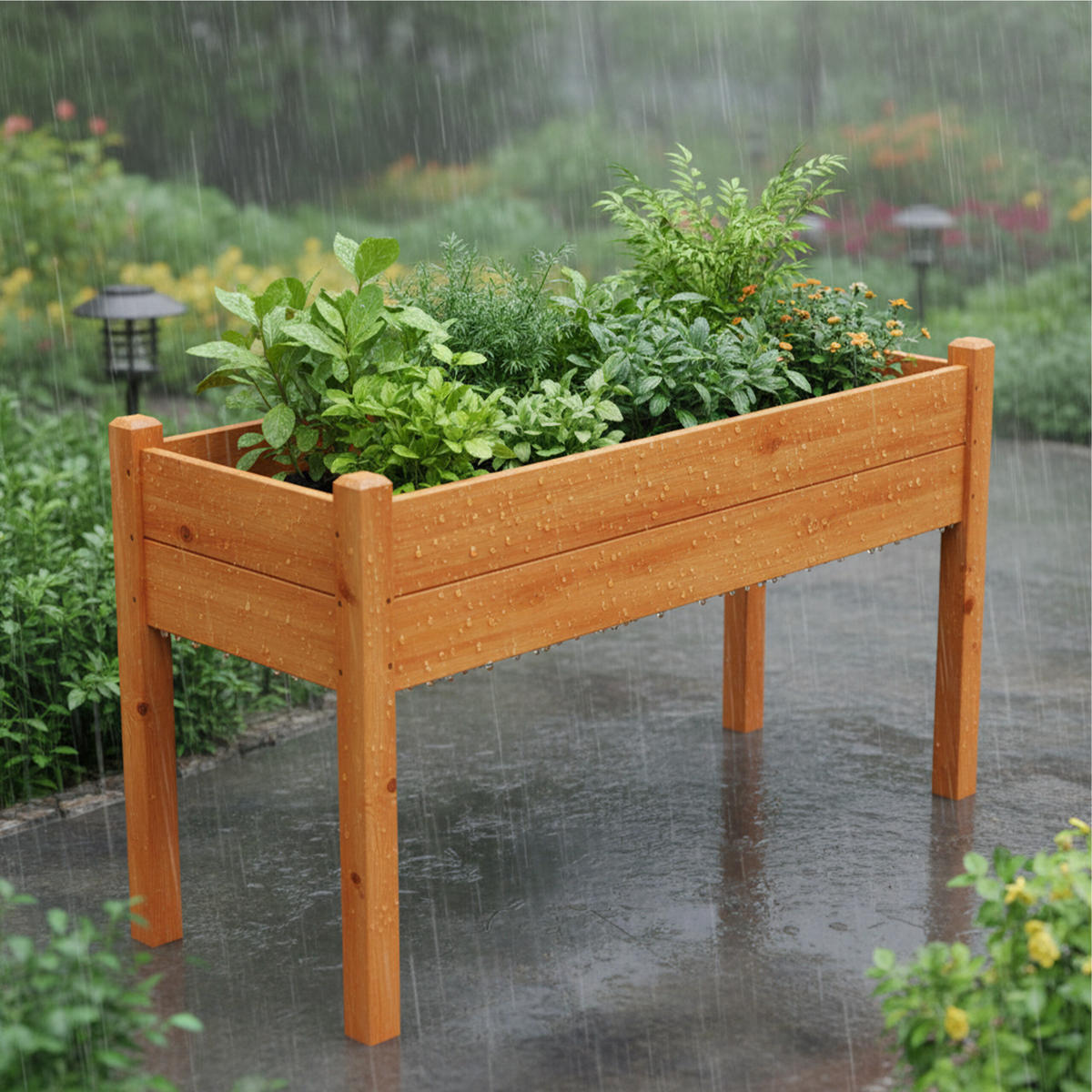 HOCHBEET - Orange, Holz (127/76/46cm) - Relaxdays