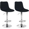 BARHOCKER 2er Set Stoff schwarz - Schwarz, Textil/Metall (45/89/46cm) - CLP