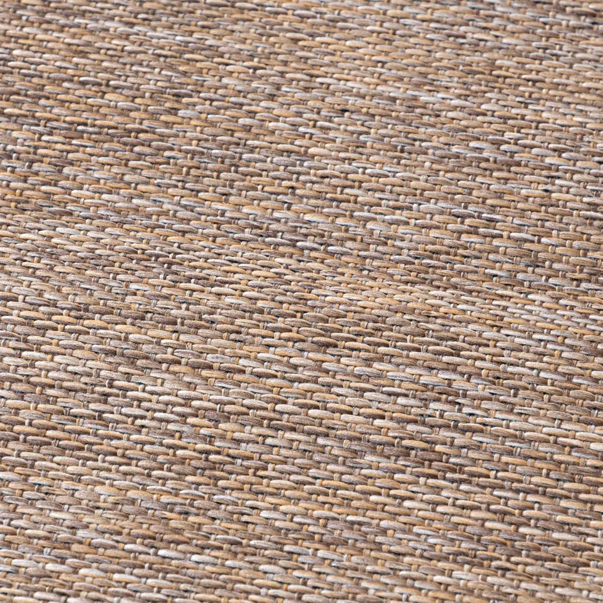 TEPPICH Braun In-Outdoor Einfarbig - Rund, Kurzflor, Modern, Minimalistisch - 200 x 200 cm - Blau/Braun, Textil (200/200cm) - Mazovia