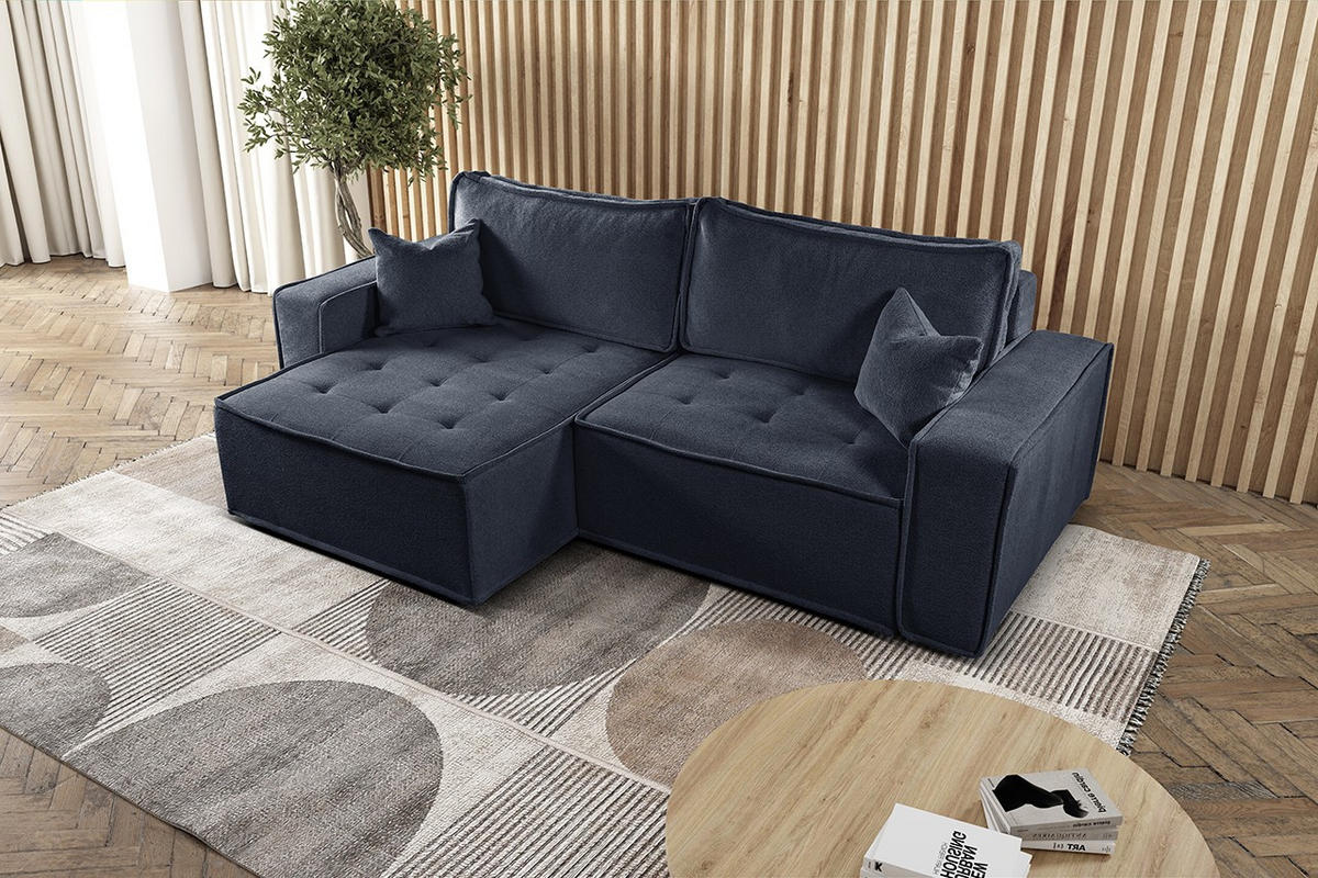 ECKSOFA Bohoo Mit Schlaffunktion Graphit Links - Graphitfarben, Holz (140/248cm) - Kaiser Möbel