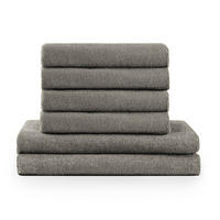 BADETUCH 6-teilig, 2x Badetuch 70/140 + 4x Handtuch 50/100 cm, Grau - Grau, Textil (70/140cm) - Blumtal