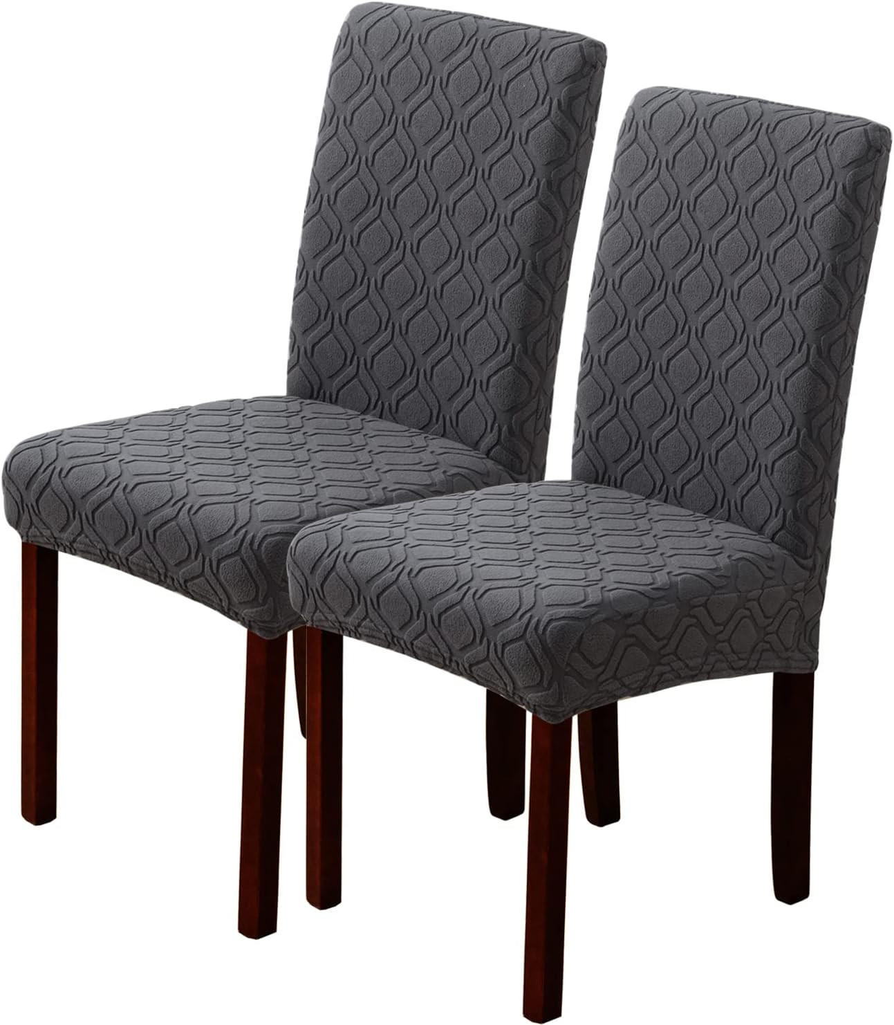 STUHLHUSSE Stretch Stuhlbezug 2 Stück - Dunkelgrau, Textil (18/25cm) - OBOSOE