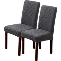 STUHLHUSSE Stretch Stuhlbezug 2 Stück - Dunkelgrau, Textil (18/25cm) - OBOSOE