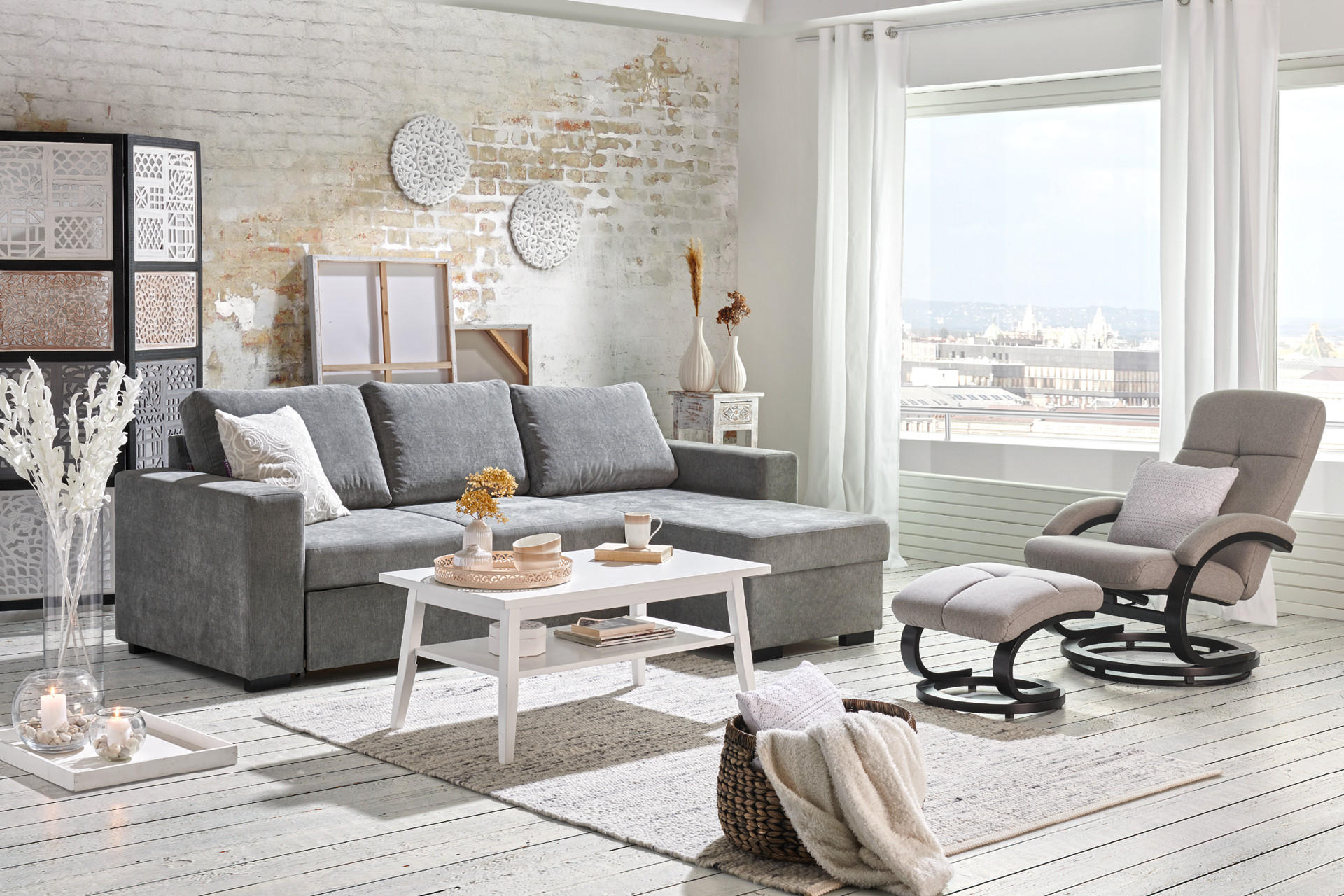 Topseller Wohnlandschaft Grau Wohnzimmer