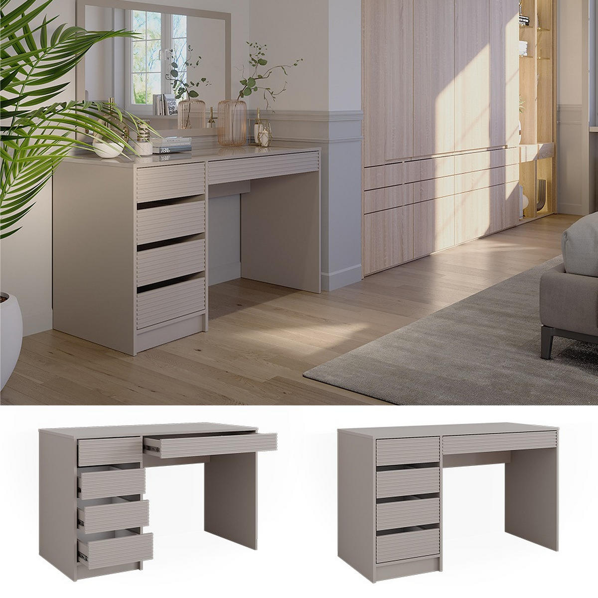 SCHREIBTISCH Sherry Cashmere 120 cm - Kaschmir, Holzwerkstoff (120/55/75cm) - Vicco