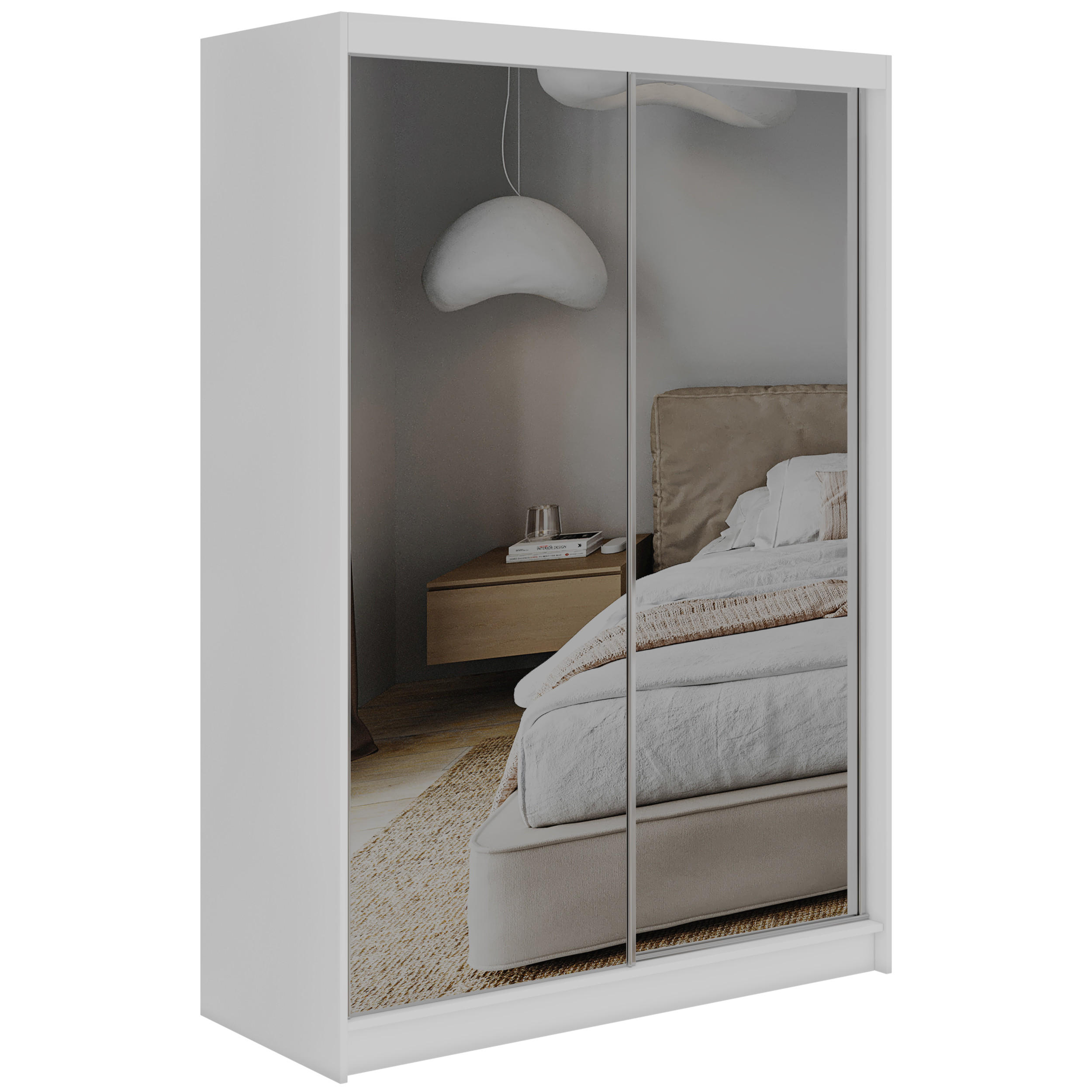 MKS Schwebetürenschrank Weiß 150x216x61 cm