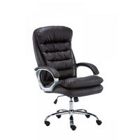 CHEFSESSEL Lederlook braun - Chromfarben/Braun, Textil/Metall (68/116/77cm) - CLP