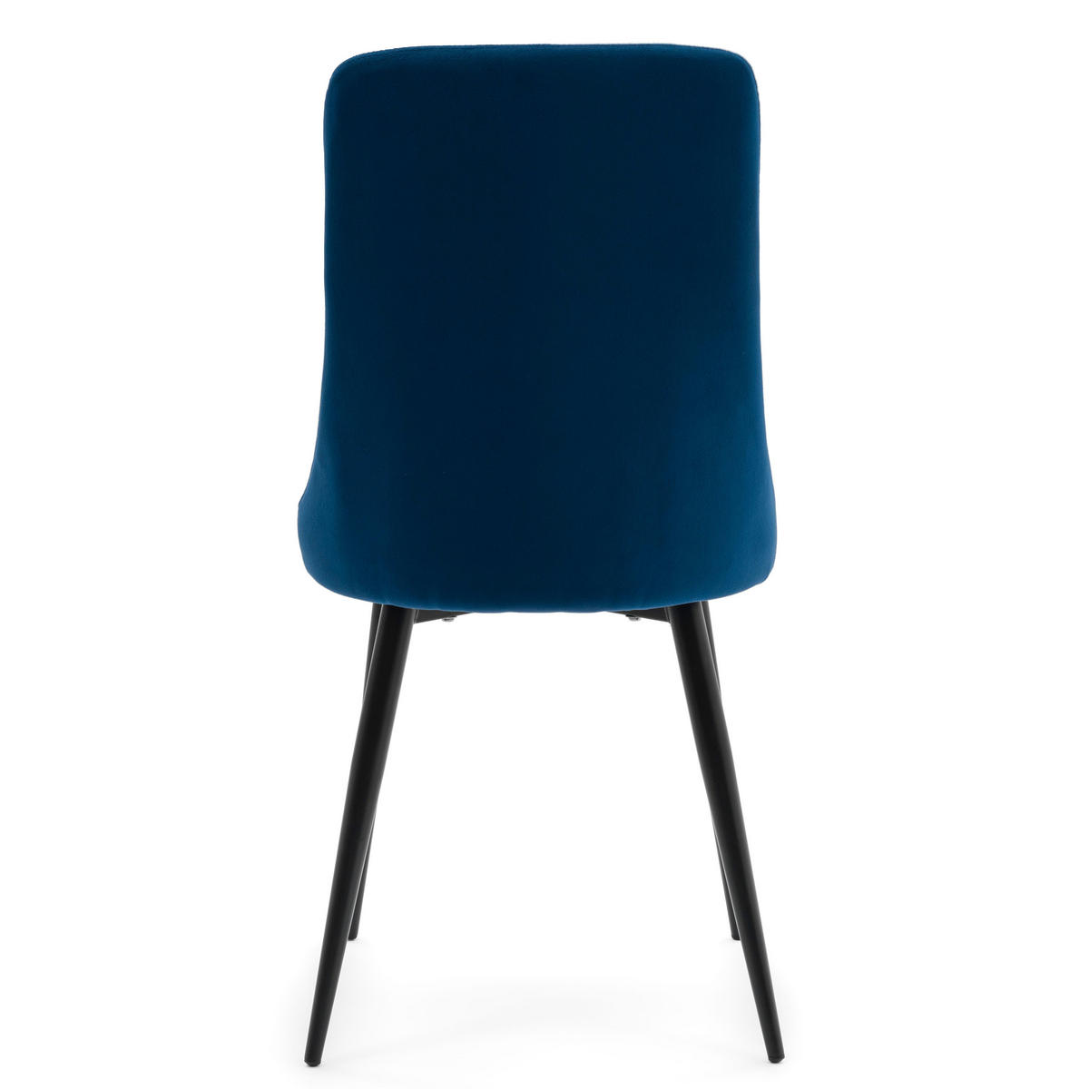 STUHL CAREN gepolstert mit Steppung - dunkel blau - Samt Velours - Schwarz/Dunkelblau, Metall (50/94/65cm) - NEW HOME