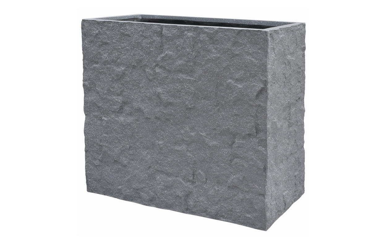 PFLANZKASTEN The Rock 33x83x73 cm, Grau, Fiberstone - Anthrazit, Kunststoff (83/73/33cm) - dasmöbelwerk