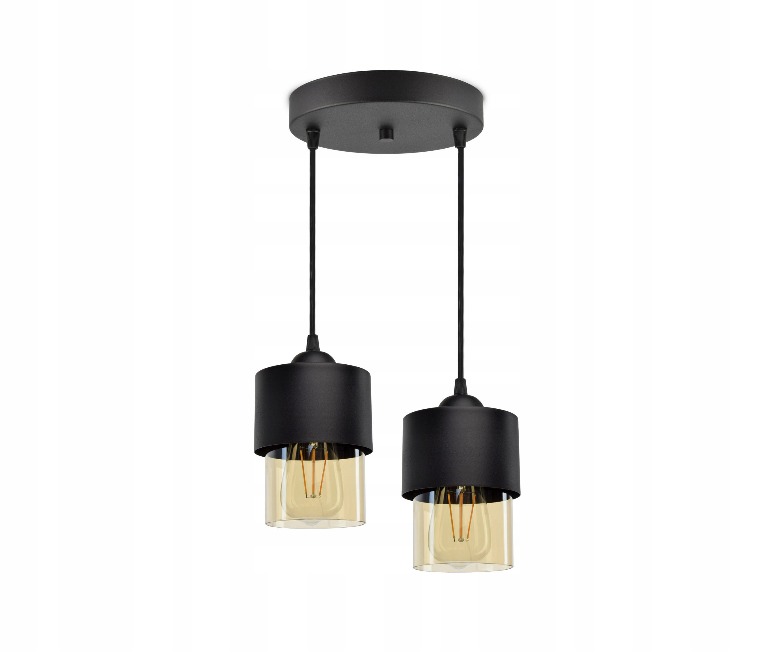 PENDELLEUCHTE Hege - Transparent/Schwarz, Glas/Metall (25/25/70cm) - kiki design