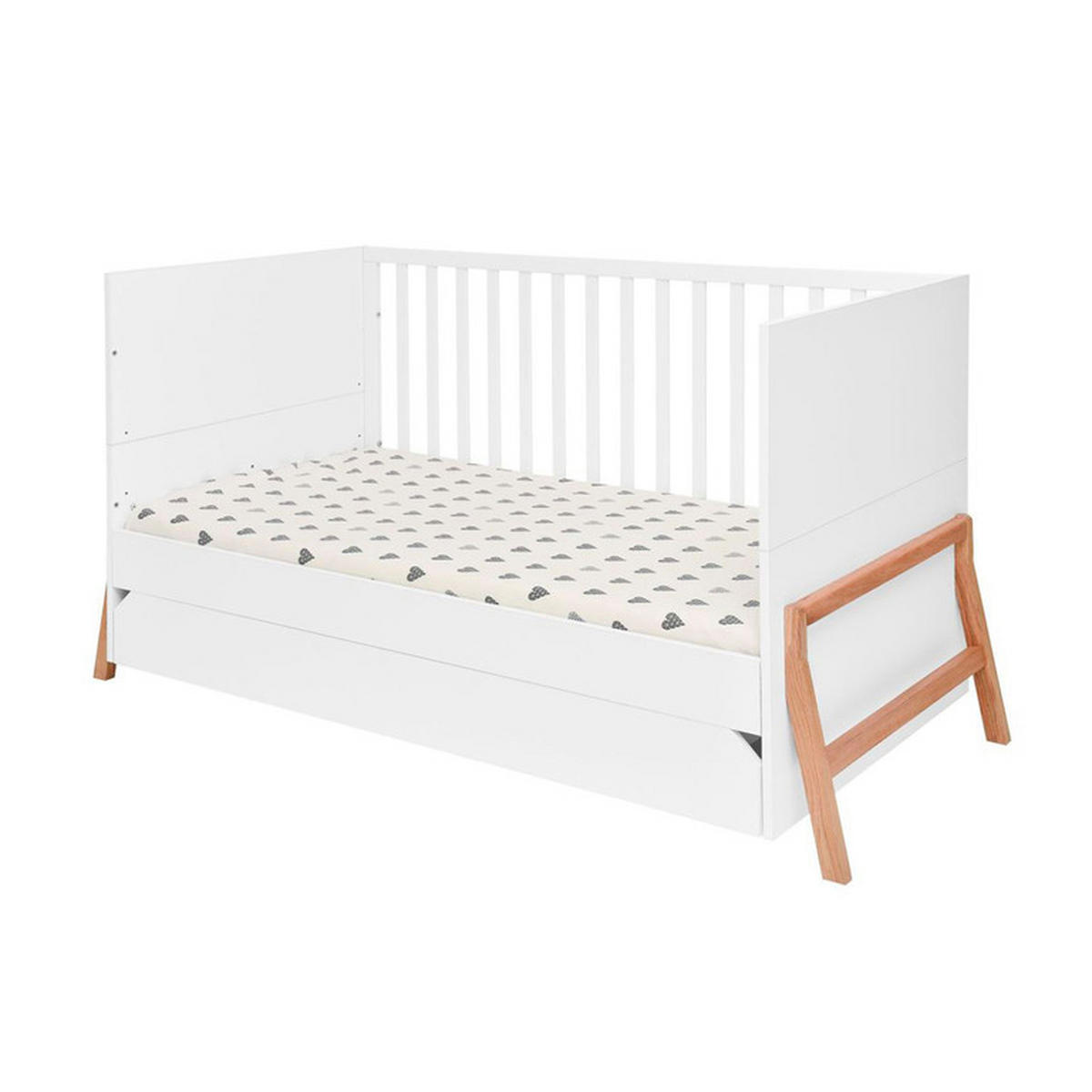 POKOJ PRO MIMINKO 2DÍLNÝ Bílá - bílá, kompozitní dřevo (161/90/75cm) - Petits-meubles