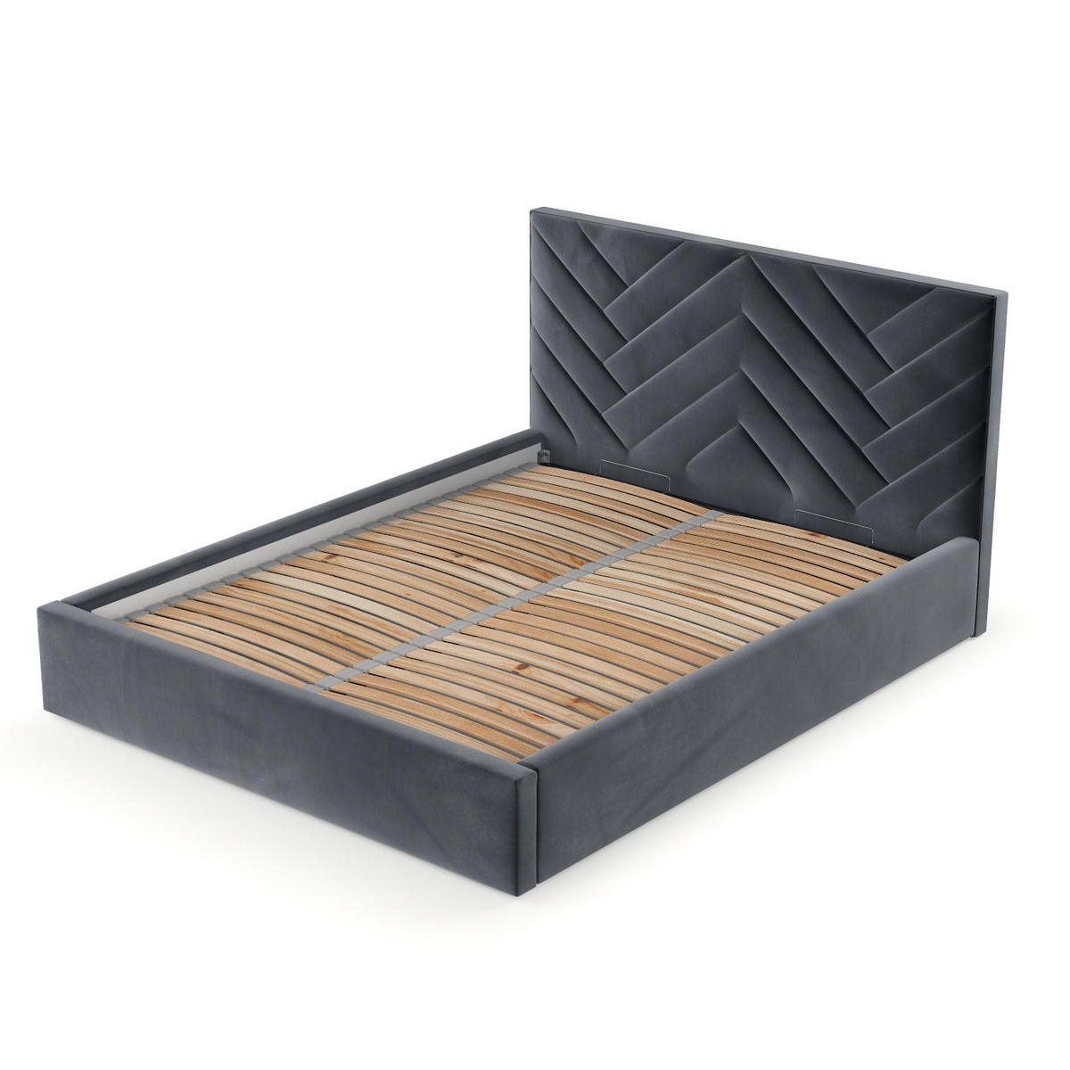 POLSTERBETT Arco 160/200 cm Dunkelgrau im Kronos Stoff - Dunkelgrau/Schwarz, Holz/Holzwerkstoff (160/200cm) - AltaBeds