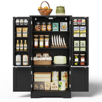 BUFFET 60/40/120 cm schwarz aus MDF mit LED-Sensorlicht - Schwarz, Holzwerkstoff (60/120/40cm) - OKWISH