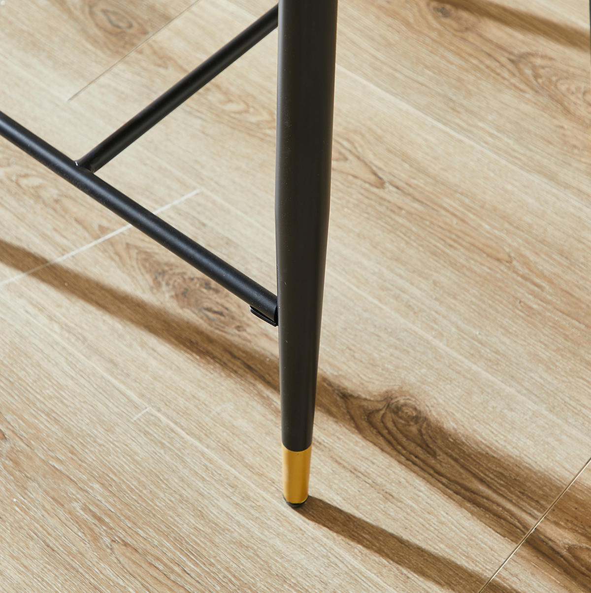 BARHOCKER 2er-Set mit Rückenlehne Chenille Beige Schwarz-Gold - Beige, Metall (52/87/57cm) - Meubliv