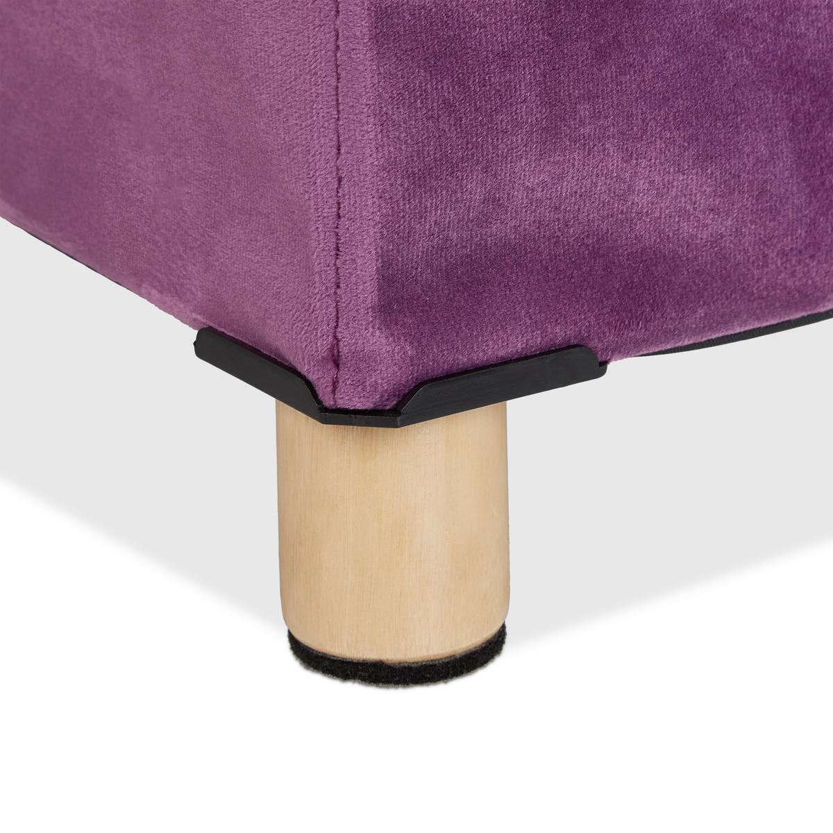 SAMTHOCKER - Lila, Holz/Holzwerkstoff (38/35/38cm) - Relaxdays