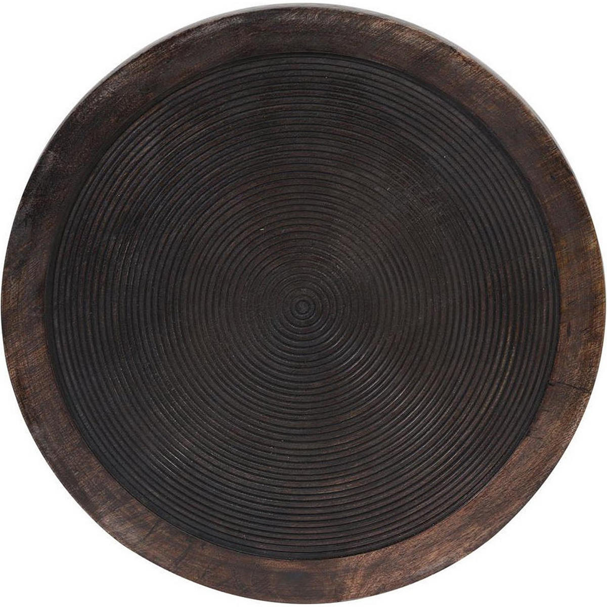 SERVIERPLATTE KAMUDI Ø34x13 Holz-Bronze - Braun, Holz (34/13/34cm) - Light & Living