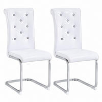 ESSZIMMERSTUHL 2er-Set gepolstert PVC Weiß Chrom - Weiß, Metall (41/101.5/57.1cm) - Meubliv