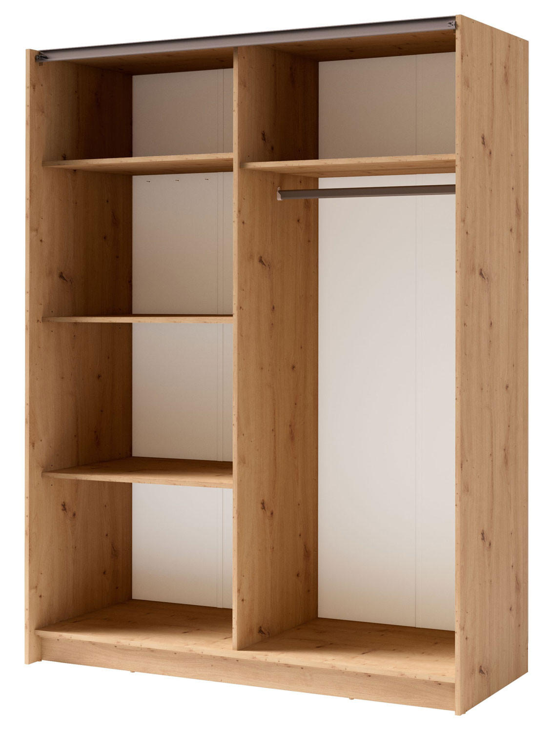 SCHWEBETÜRENSCHRANK Gozo Artisan Eiche / Spiegel 180 / 62 / 198cm - Schwarz/Eiche Artisan, Glas/Holz (180/198/62cm) - Feldmann-Wohnen