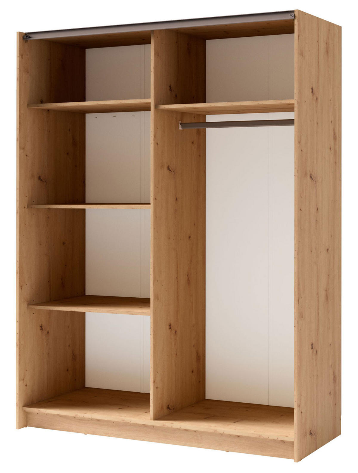 SCHWEBETÜRENSCHRANK Gozo Artisan Eiche / Spiegel 180 / 62 / 198cm - Schwarz/Eiche Artisan, Glas/Holz (180/198/62cm) - Feldmann-Wohnen