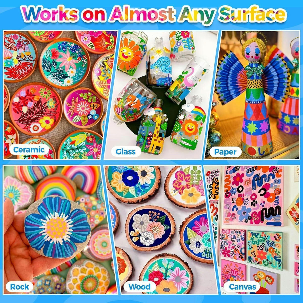 ACRYLSTIFTE 120 Farben Set mit Aufbewahrungstasche - Multicolor, Kunststoff (10/10/15cm)