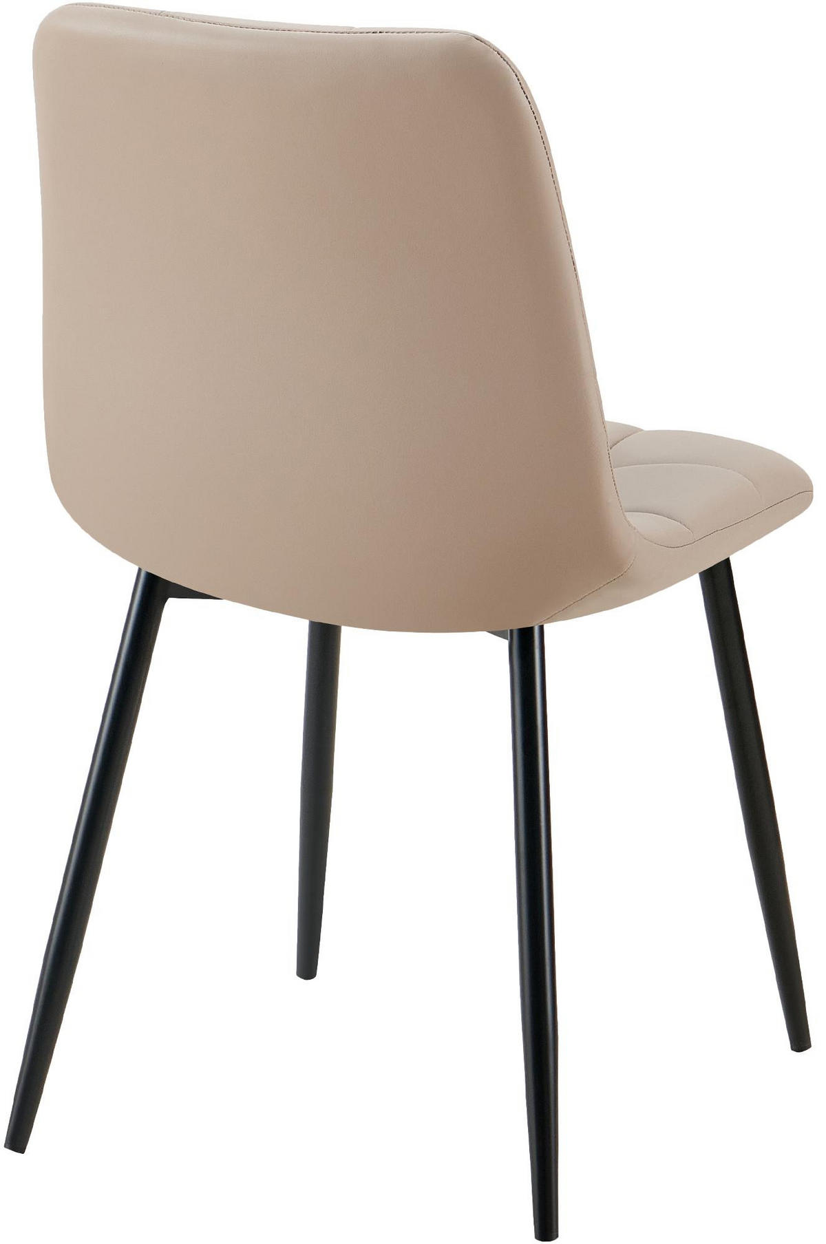 STUHL Lederlook Taupe - Taupe/Schwarz, Textil/Metall (45/84/55cm) - CLP