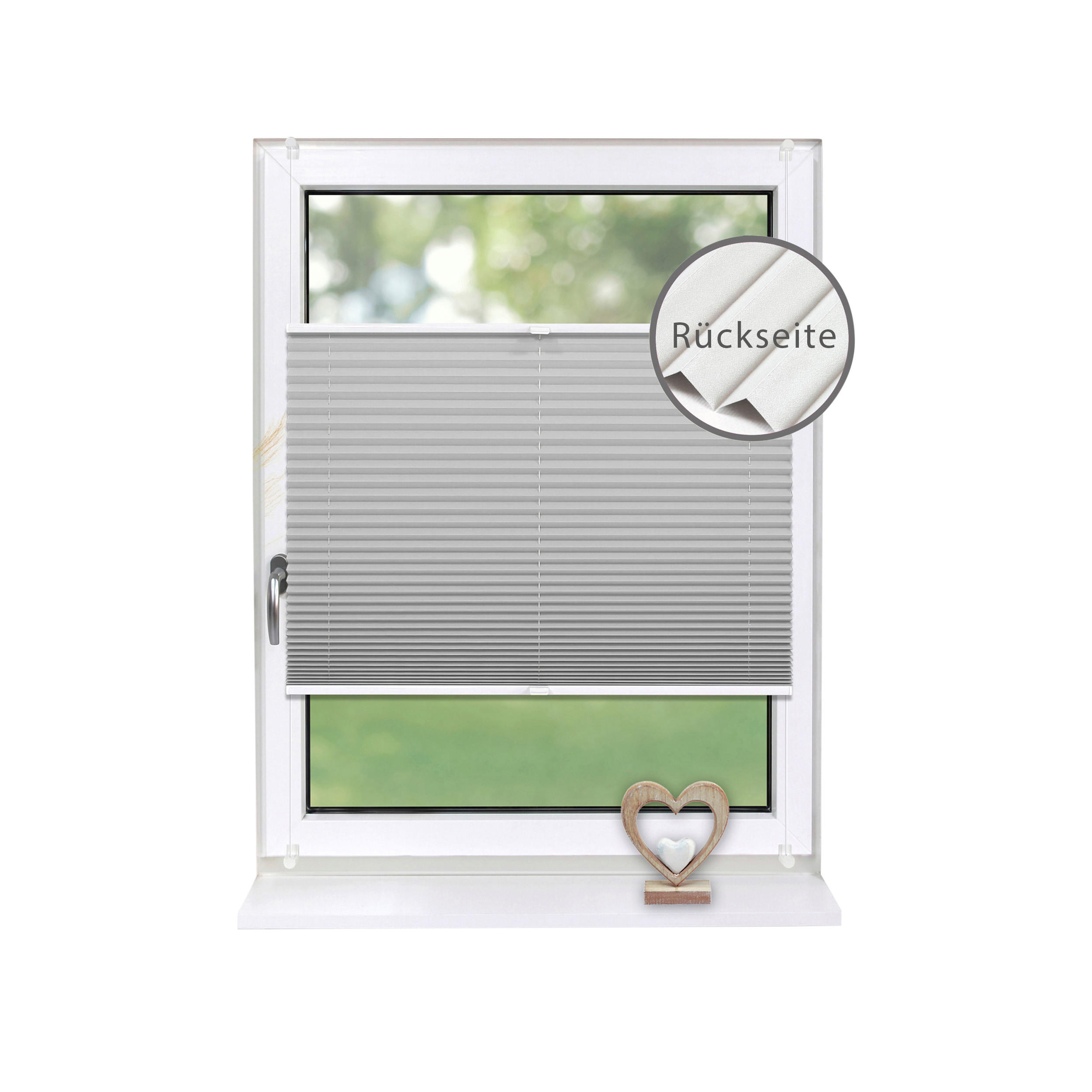 PLISSEE Thermo Basic 45 x 150cm Klemmfix ohne Bohren - Silberfarben, Textil (45/150/150cm) - Deco-Raum