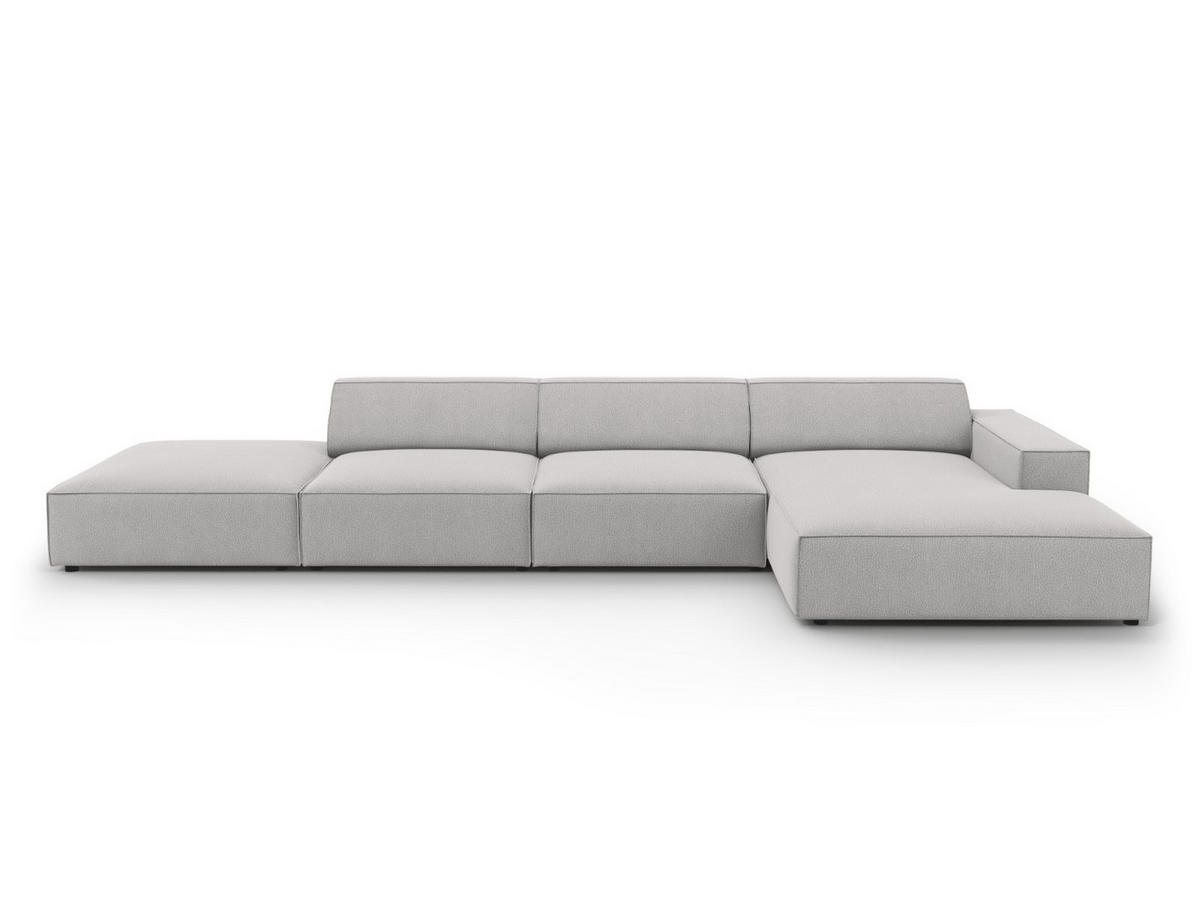 ECKSOFA rechts Jodie aus strukturiertem Stoff hellgrau 5 Sitzplätze - Hellgrau, Textil (166/341cm) - Micadoni